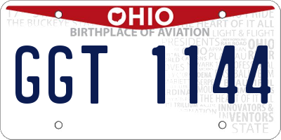 OH license plate GGT1144