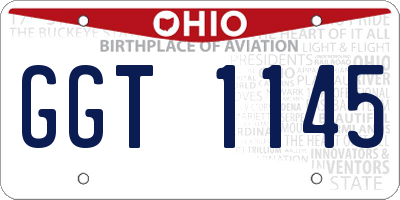 OH license plate GGT1145