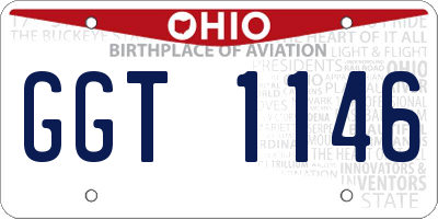 OH license plate GGT1146