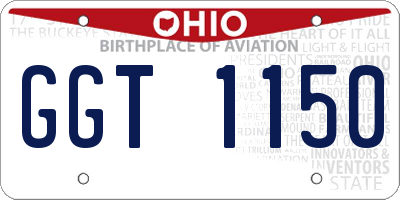 OH license plate GGT1150