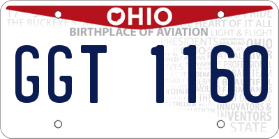 OH license plate GGT1160