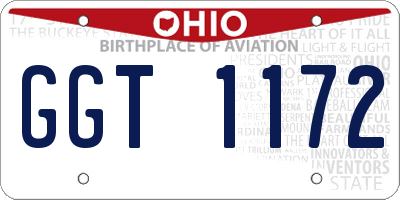 OH license plate GGT1172