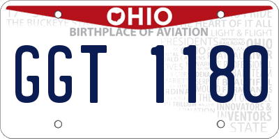 OH license plate GGT1180