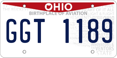 OH license plate GGT1189
