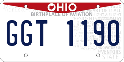 OH license plate GGT1190