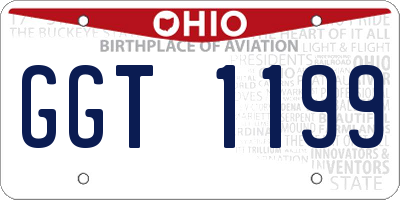 OH license plate GGT1199
