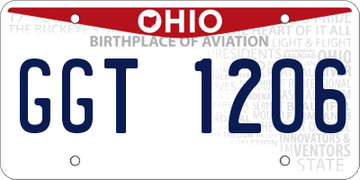 OH license plate GGT1206
