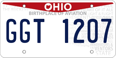 OH license plate GGT1207