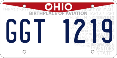 OH license plate GGT1219