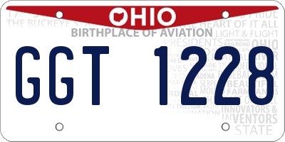 OH license plate GGT1228