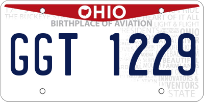OH license plate GGT1229