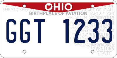 OH license plate GGT1233