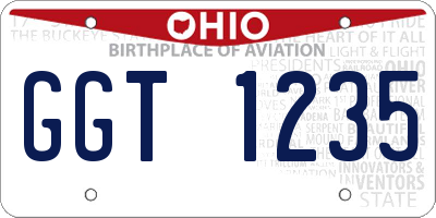 OH license plate GGT1235