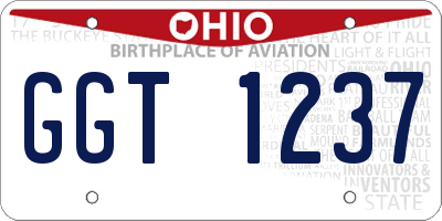 OH license plate GGT1237