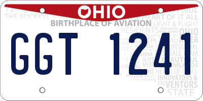OH license plate GGT1241