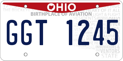 OH license plate GGT1245
