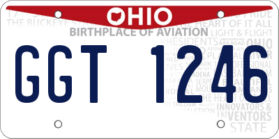 OH license plate GGT1246