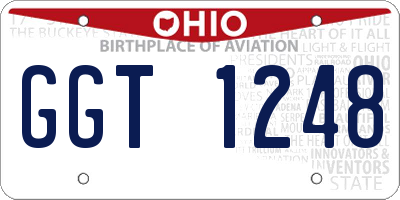 OH license plate GGT1248