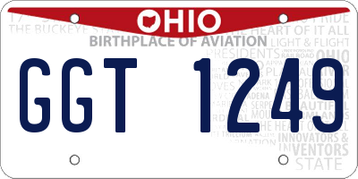 OH license plate GGT1249
