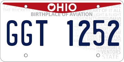 OH license plate GGT1252