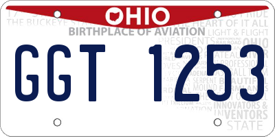 OH license plate GGT1253