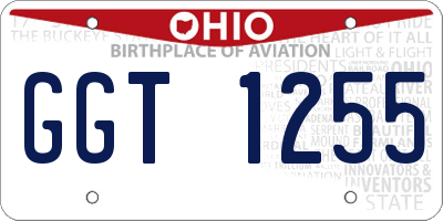 OH license plate GGT1255