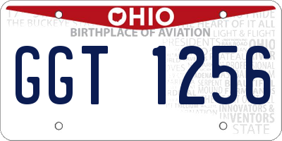 OH license plate GGT1256