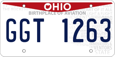 OH license plate GGT1263