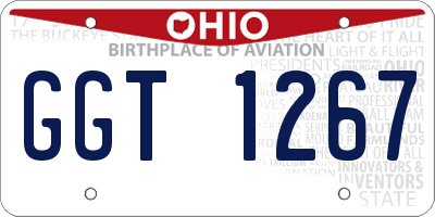 OH license plate GGT1267