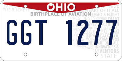 OH license plate GGT1277