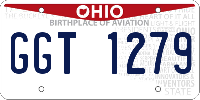 OH license plate GGT1279