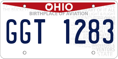 OH license plate GGT1283