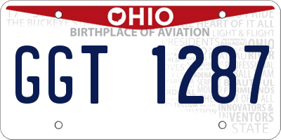 OH license plate GGT1287
