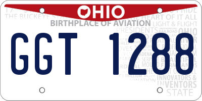 OH license plate GGT1288
