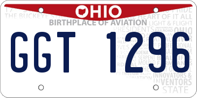 OH license plate GGT1296