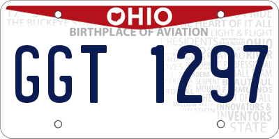 OH license plate GGT1297