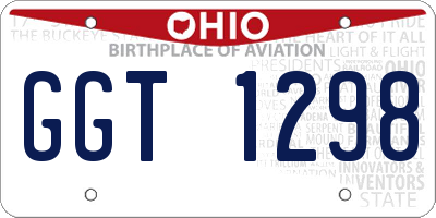 OH license plate GGT1298