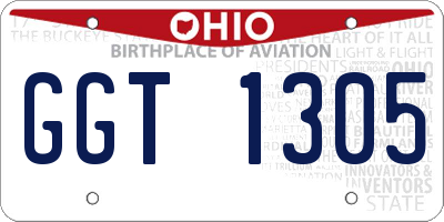 OH license plate GGT1305