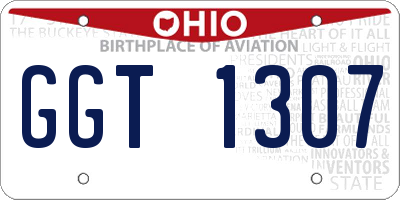 OH license plate GGT1307