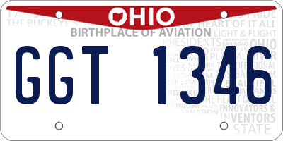 OH license plate GGT1346