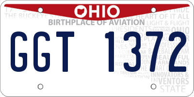 OH license plate GGT1372