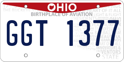 OH license plate GGT1377