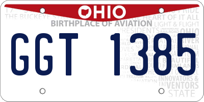 OH license plate GGT1385