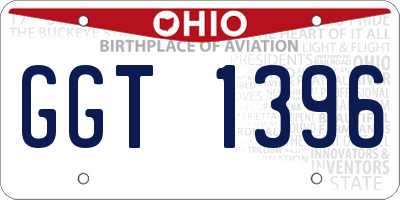 OH license plate GGT1396