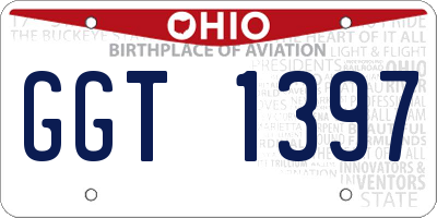OH license plate GGT1397