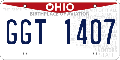 OH license plate GGT1407