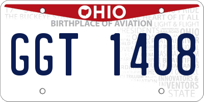 OH license plate GGT1408