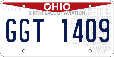 OH license plate GGT1409