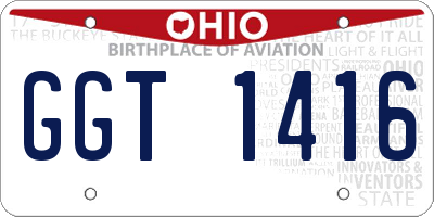 OH license plate GGT1416