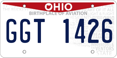 OH license plate GGT1426